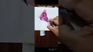 MAGIC BUTTERFLY WITH FLOWER | #shots #viral #draw with subhadip