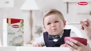 Semper манная каша с яблоком, грушей и бананом