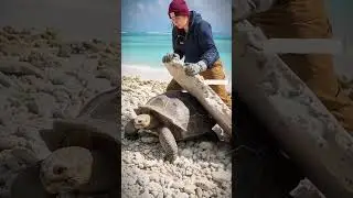 🐢 Team Rescues Sea Turtle from Parasite Infection#safeanimals #wildliferescue #rescueefforts #sea