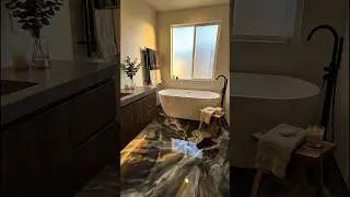 Luxury Bathroom Transformation | Marble Epoxy Flooring & Premium Setup ✨🚿