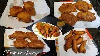 4 special pakora (fritters) recipes platter | 4 ways pakora recipes