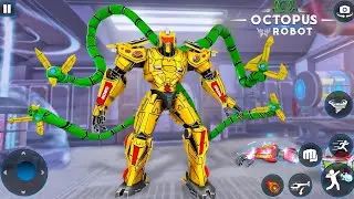 Yellow Octopus Robot Car Truck Spider Transformation Game 3D
