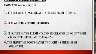DISCRETE LOGARITHMS TAC 3121
