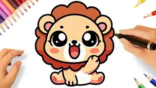 HOW TO DRAW A CUTE LION EASY 🦁❤️