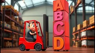 Forklift Teaches the Alphabet! 🏗️ | Construction Vehicles A-Z | Best Learning Video