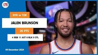 JALEN BRUNSON 20 PTS vs TOR 09 Dec 24-25 NYK Highlights