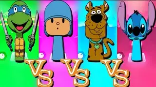SPRUNKI OC: LEONARDO 🆚 POCOYO 🆚 SCOOBY-DOO 🆚 STITCH |🎮 Tiles Hop EDM Rush!
