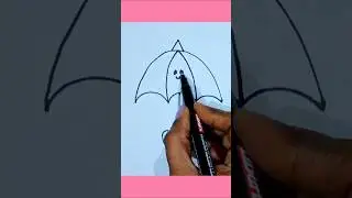 How to draw Umbrella for Kids #drawing​ #viral​ #art​ #youtubeshorts​ #cricket​ #kids​ #cartoon​