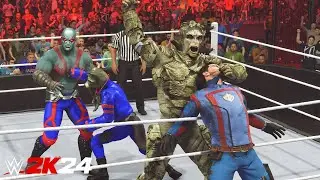 Guardians of the Galaxy Elimination Match | Marvel heros - WWE 2K24 - PS5 [4K 60FPS]