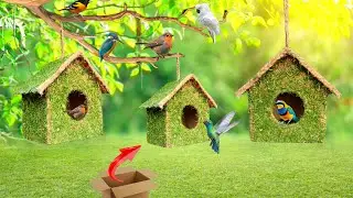 How to make a bird house ||how to make bird nest with waste material ||diy cardboard Bird nest