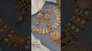 Brass high gold necklace designs ||