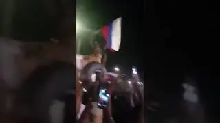 Russian flags at a pro coup rally in Burkina Faso