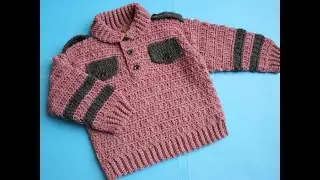 Boys Crochet Collar Sweater/Crochet Pullover Collar Sweater/Gents Sweater (PART-1)