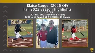 Blaise Sanger (2026 OF) Fall 23 Baseball Highlights