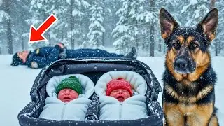 De tweeling huilde in de ijskoude kou naast hun moeder &ndash; totdat de hond een beslissing nam die niem