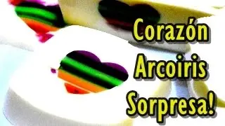 Gelatina san Valentin Arcoiris SORPRESA/Valentines heart rainbow JELLO