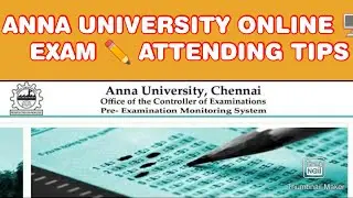 HOW TO ATTEND ANNA UNIVERSITY ONLINE EXAM I TIPS I