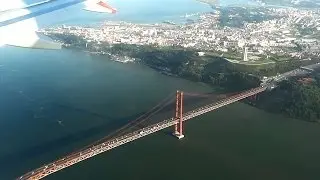 Landing in Lisbon Airport LIS