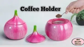 Onion Styles Coffee Pot making | How to make a Sugar pot with White Cement  | पुराने डिब्बे से काफ..