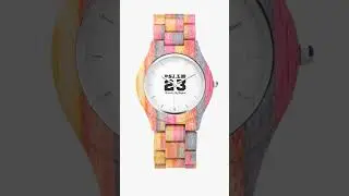 Psalm 23 Camouflage Wooden Christian Watch - Grey & Pink Faith-Inspired Timepiece