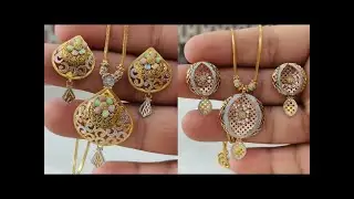 Latest Gold Kitty Set Design With Price    Light Weight Gold Chain Necklace Design   SJ