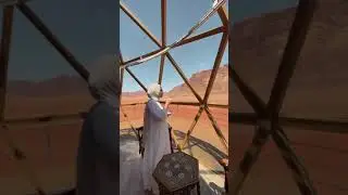Would you stay in this beautiful hotel? Wadi Rum is in southern Jordan.