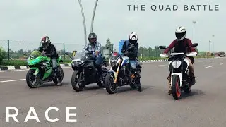 Duke 390 VS Ninja 300 VS Apache RR310 VS Dominar 400 | LONG RACE | Biggest Battle