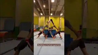 The process of building a human pyramid 💪🏽 #acrobatics #acrobats #fun #gym #gymnastics #acro
