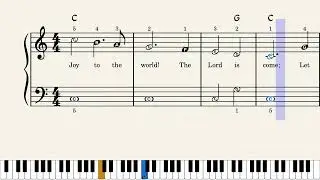 Joy to the World - Easy Piano Sheet Music with Letters