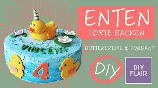 Enten Torte backen & dekorieren zum Kindergeburtstag / Quietscheente / Gummiente / Tier Motivorte