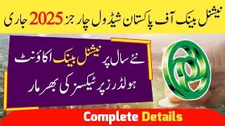 NBP Schedule Of Charges 2025 || NBP Atm Charges 2025