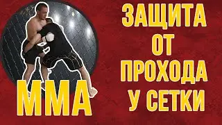 Техники ММА. Защита у сетки от прохода в ноги и перевод в партер с добиванием / Дневник ММА