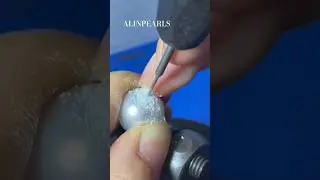 drilling a hole for pearl process#shorts #pearls #pearl #pearljewelry#jewelry #jewellerydesign #clam
