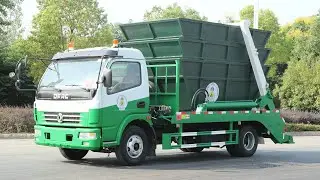 Dongfeng 4&times;2 swing arm garbage truck with 6CBM dust bin