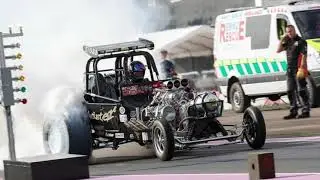 Uk methanol altereds duck all prep super pro comp final no prep drag racing Melbourne raceway
