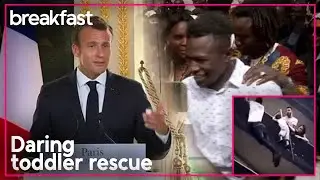 Paris migrant hero dubbed &lsquo;Spiderman&rsquo; rewarded by French president after heroic act | TVNZ Breakfast