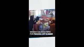 Brave Turkish woman chases armed robber away with cleaning cloth
