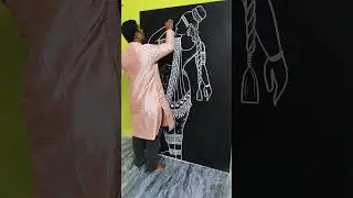 How to Draw Classical Dance Pose ✍️ | White Chalk Art #shorts #art #dance #shortvideo #drawing