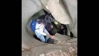 Group trekking and caving at mount abu