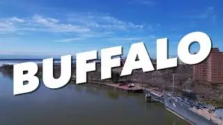 BUFFALO NY - 4K Drone Video of an Early Spring Afternoon