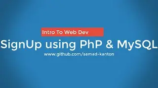 SignUp Form using PhP & MySQL [Part 2] - Server-side Validation