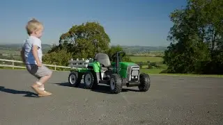 Children&rsquo;s Electric 12V Ride On Tractor With Trailer and Remote