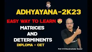 Matrices And Determinents (PART:1) | Diploma CET LIVE CLASS | ADHYAYANA-2K23 | Saijayani Academy &reg; |