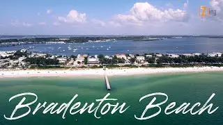 Bradenton Beach on Anna Maria Island Florida [aerial drone view]