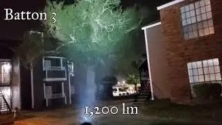 Olight arkfeld beam shot compared to s2r2, batton 3, m1t raider + & warrior mini.