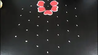 7 dots simple Friday rangoli designs with colours | @manarangoliideas