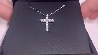 Diamond Cross Necklace 0.50ct. 18k White Gold, H/SI