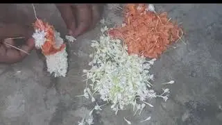 How to string Jasmine Flower Garland in 5mints super easy method | veni mallepuvu kattadam ela | DIY