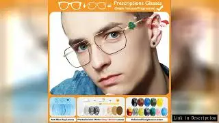 KUXA Retro Square Blue Light Blocking Computer Glasses Men Photochromic Large Frame Prescription Opt