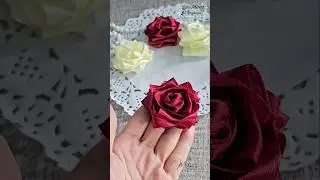 DIY Satin Rose Flowers &ndash; Romantic & Easy Craft Idea 🌹#shortsviral #shorts #diycrafts